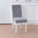 Scaun Living KJC5698 Gri cu Picioare Albe